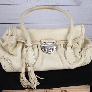 Prada Cream Premium Pebbled Leather Purse